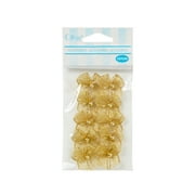Offray Accessories, Gold 5/8 inch 2 Loop Bow with Pearl Accessory for Wedding, Hair Clips, and Scrapbooking, 10 count, 1 Package