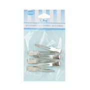 Offray Accessories, Silver 1 3/4 inch Small Metal Pointed Hair Clips great for DIY hair bows, 6 count, 1 Package