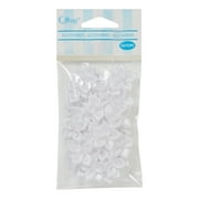 Offray Accessories, White 3/4 inch Value Pack 5 Petal Flower with Pearl Accessory for Wedding, Hair Clips, and Scrapbooking, 30 count, 1 Package