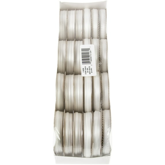 Offray Assortment Spool O Ribbon, White (Pack of 24)