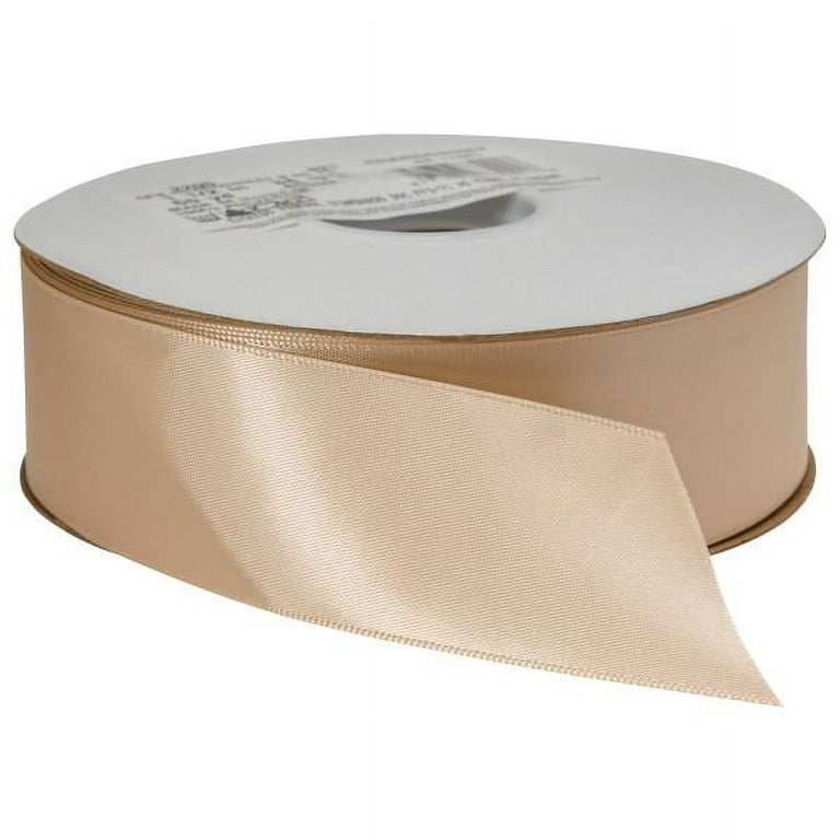 Offray Berwick 1.5 Wide Double Face Satin Ribbon, Chardonnay Ivory, 50 Yds  50 Yards Solid 