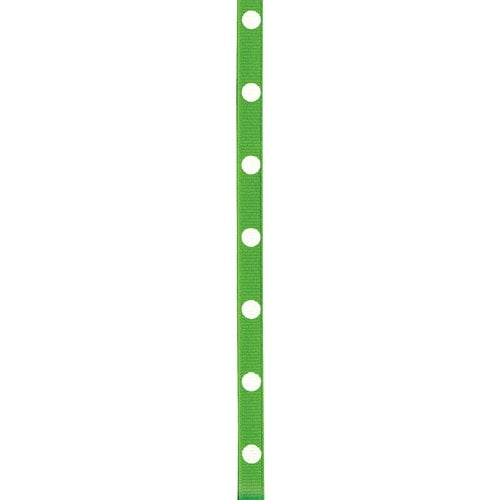 Offray Dippy Dots Grosgrain Ribbon-Apple Green & White