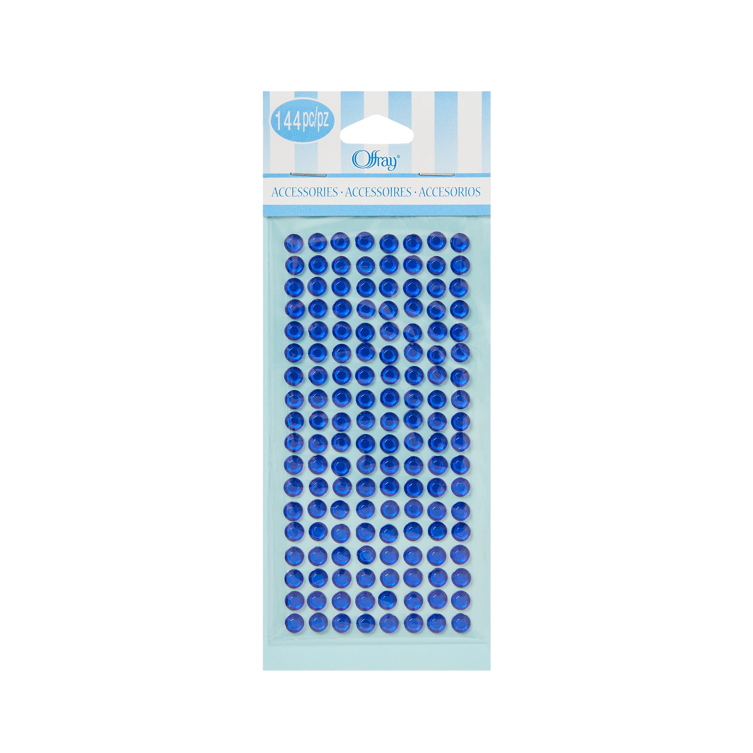 Offray Embellishments, Royal Blue Adhesive Gems, 144 Pieces, Plastic Peel  and Stick Gems, 1 Package