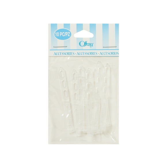 Offray Hair Accessories 2 1/2 Inch White Hair Barrettes (10-Pack)