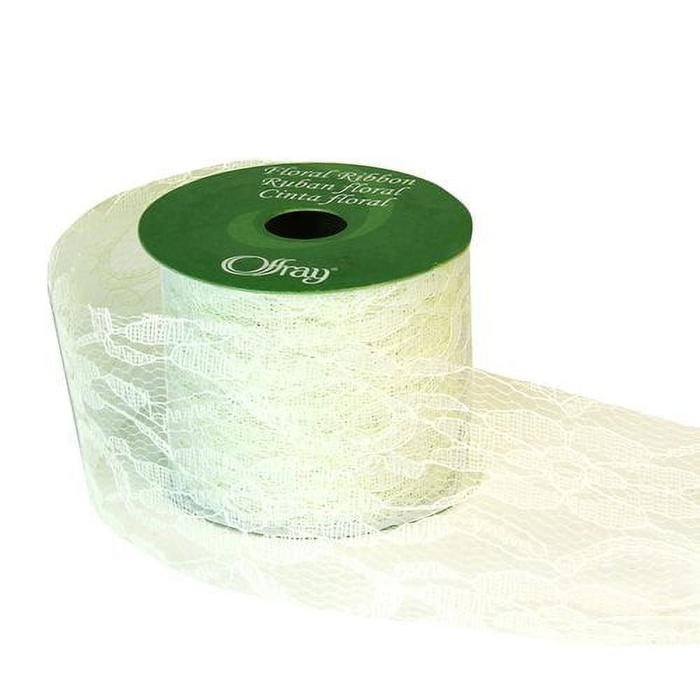 Offray Ivory Floral Lace Ribbon, 1 Each 