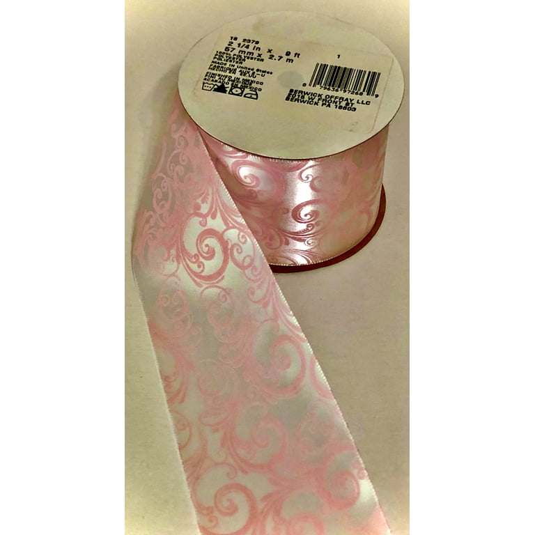Offray Light Pink Swirls Ribbon for Wedding, RN17991, Size 2