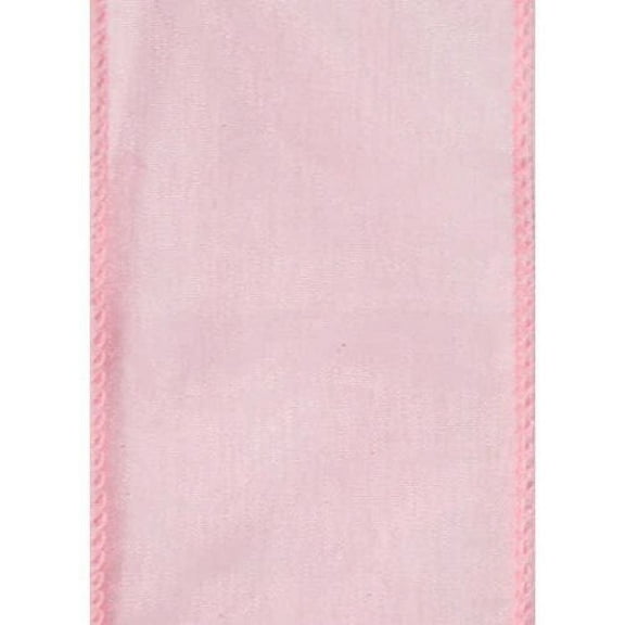 Offray Pink Wired Sensation Sheer Ribbon, 50 Yards (Select Width) (2-1/2")