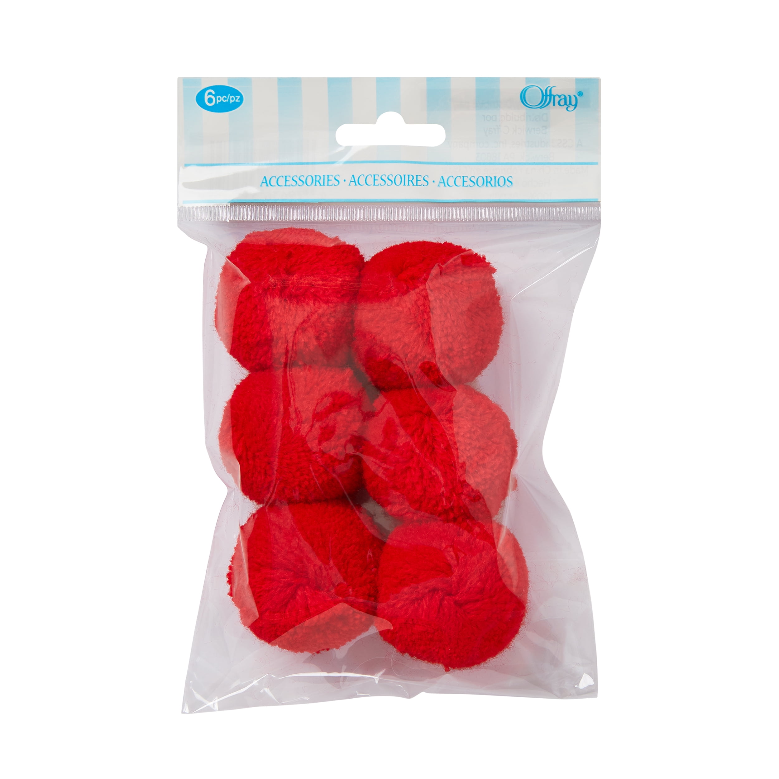 Touch of Nature 1 Pom-Poms 40/Pkg-Red