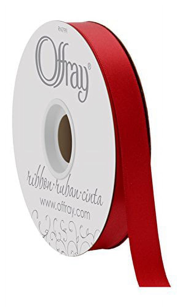 Stuffvisor Satin Red Ribbon - 1/4 inch x 50 Yards, Double Face Solid Color Ribbon Roll, 100% Polyester Ribbon for Gift Wrapping, Crafts, Hair and