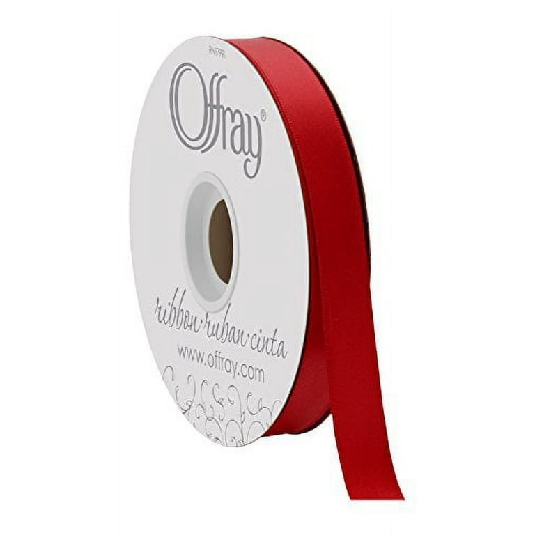 Offray Double Face Satin Ribbon, Red