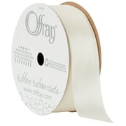 Offray Ribbon, Antique White 7/8 inch Single Face Satin Polyester Ribbon for Sewing, Crafts, and Gifting, 18 feet, 1 Each