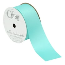 Offray Ribbon, Aqua Blue 1 1/2 inch Grosgrain Polyester Ribbon, 12 feet