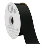 Offray Ribbon, Black 1 1/2 inch Acetate Polyester Outdoor Ribbon for Floral Displays and Decorations, 21 feet, 1 Each