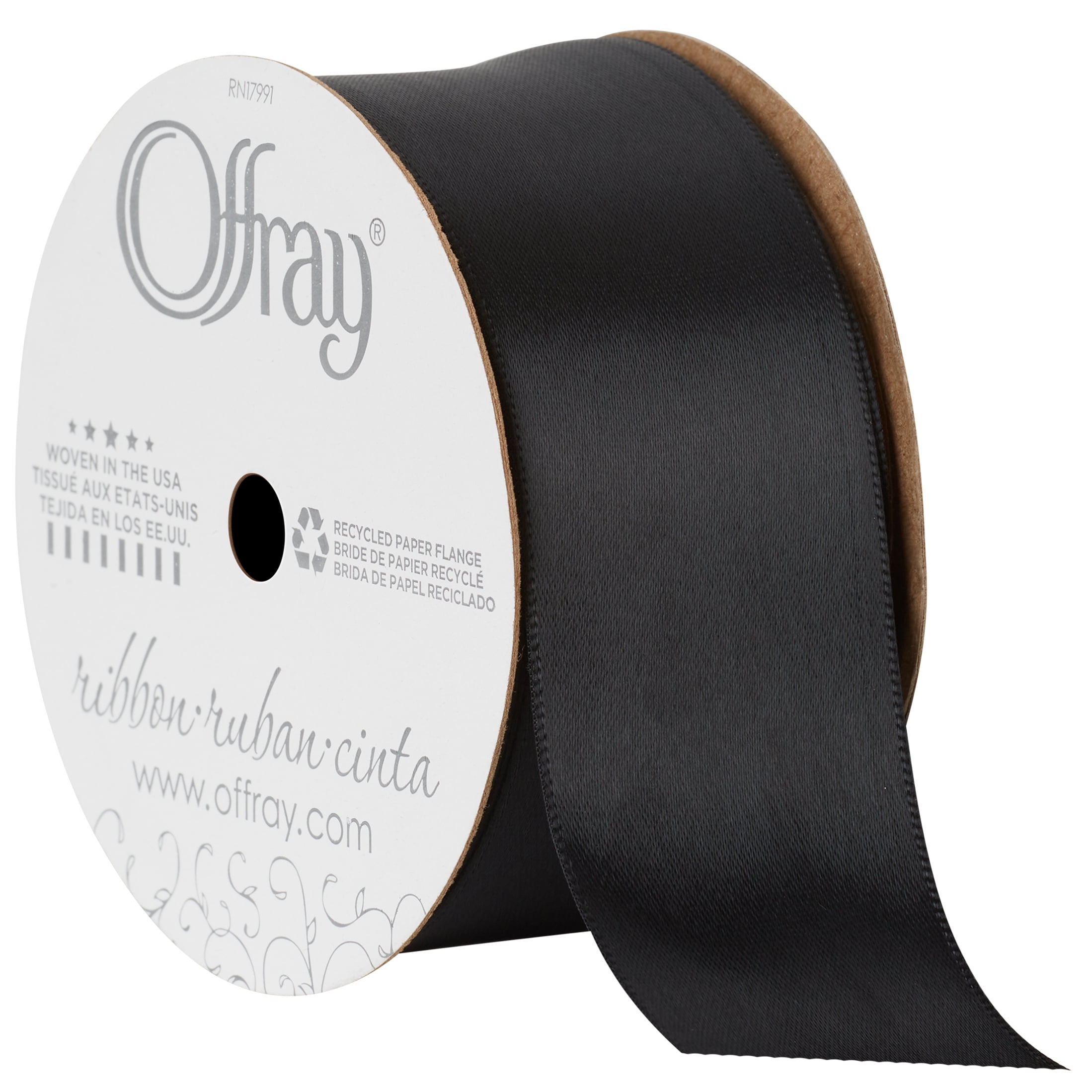  1 1/2 X 50 Yards Off White Double Face Satin Ribbon : Health &  Household