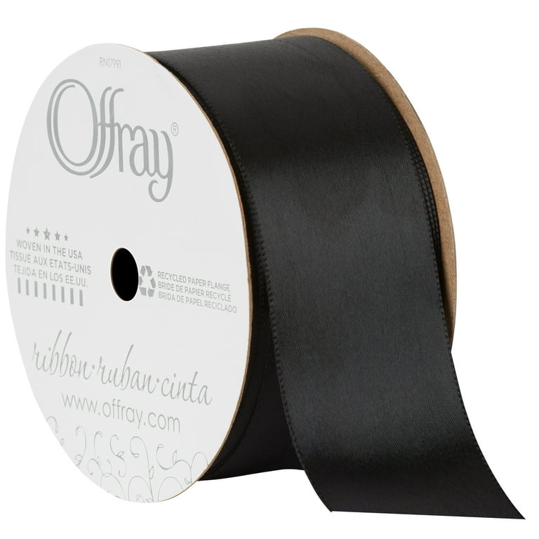Offray Woven Brushed Sheer Wired ribbon-silver