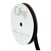 Offray Ribbon, Black 3/8 inch Grosgrain Polyester Ribbon, 18 feet