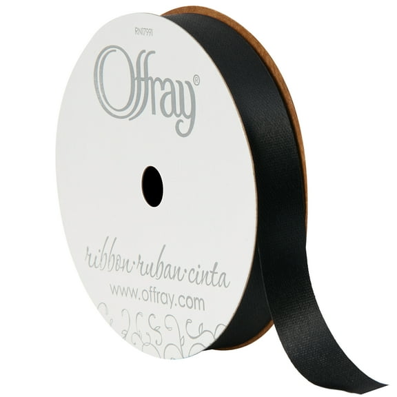Offray Ribbon, Black 5/8 inch Outdoor Ribbon, 21 feet