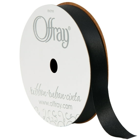 Offray Ribbon, Black 5/8 inch Outdoor Ribbon, 21 feet