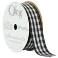 thumbnail image 1 of Offray Ribbon, Black 7/8 inch Gingham Check Woven Ribbon, 9 feet, 1 of 10