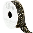 thumbnail image 1 of Offray Ribbon, Black 7/8 inch Gold Dot Satin Ribbon for Sewing, Crafts, and Gifting, 9 feet, 1 Each, 1 of 6