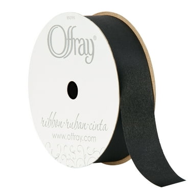Offray Ribbon, Black 7/8 inch Outdoor Ribbon for Floral, Crafts, and Gifting, 21 feet, 1 Each