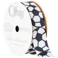 thumbnail image 1 of Offray Ribbon, Black White 7/8 inch Soccer Grosgrain Ribbon, 9 feet, 1 of 12