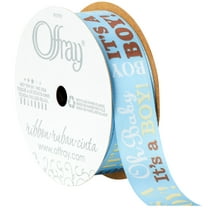 Offray Ribbon, Blue 7/8 inch Baby Satin Ribbon for Sewing, Crafts, and Baby, 9 feet
