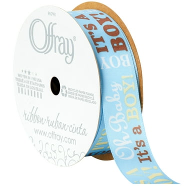 Offray Ribbon, Blue 7/8 inch Baby Satin Ribbon for Sewing, Crafts, and Baby, 9 feet