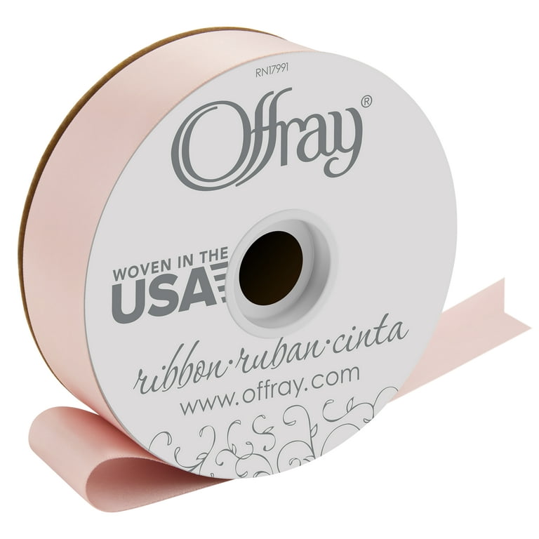 Offray Ribbon, Blush 1 1/2 Inch Double Face Satin Ribbon for