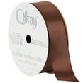 thumbnail image 1 of Offray Ribbon, Brown 7/8 inch Single Face Satin Polyester Ribbon, 18 feet, 1 of 8