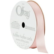 Offray Ribbon, Carnation Pink 5/8 inch Single Face Satin Polyester Ribbon, 18 feet