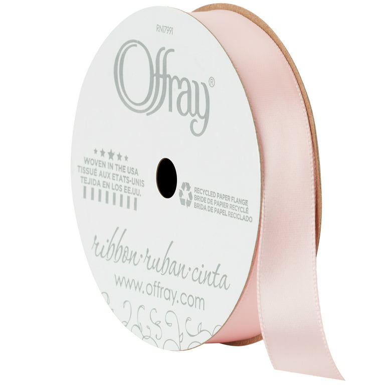 Offray Ribbon, Light Pink 1 1/2 Inch Double Face Satin Ribbon for