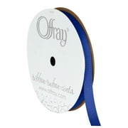 Offray Ribbon, Century Blue 3/8 inch Grosgrain Polyester Ribbon, 18 feet