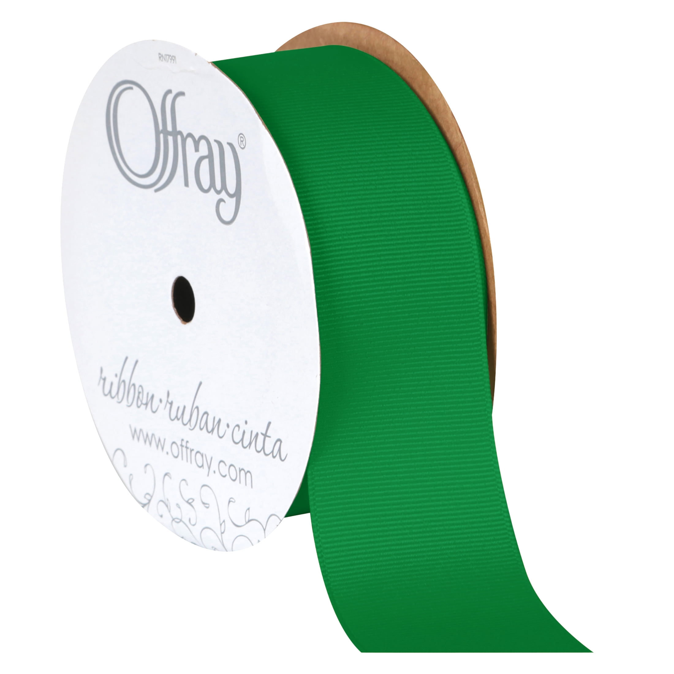 Offray Ribbon, Emerald Green 1 1/2 inch Grosgrain Polyester Ribbon, 12 feet  