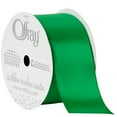 thumbnail image 1 of Offray Ribbon, Emerald Green 1 1/2 inch Single Face Satin Polyester Ribbon, 12 feet, 1 of 11