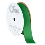 (3 pack) Offray Ribbon, Emerald Green 5/8 inch Grosgrain Polyester Ribbon, 18 feet