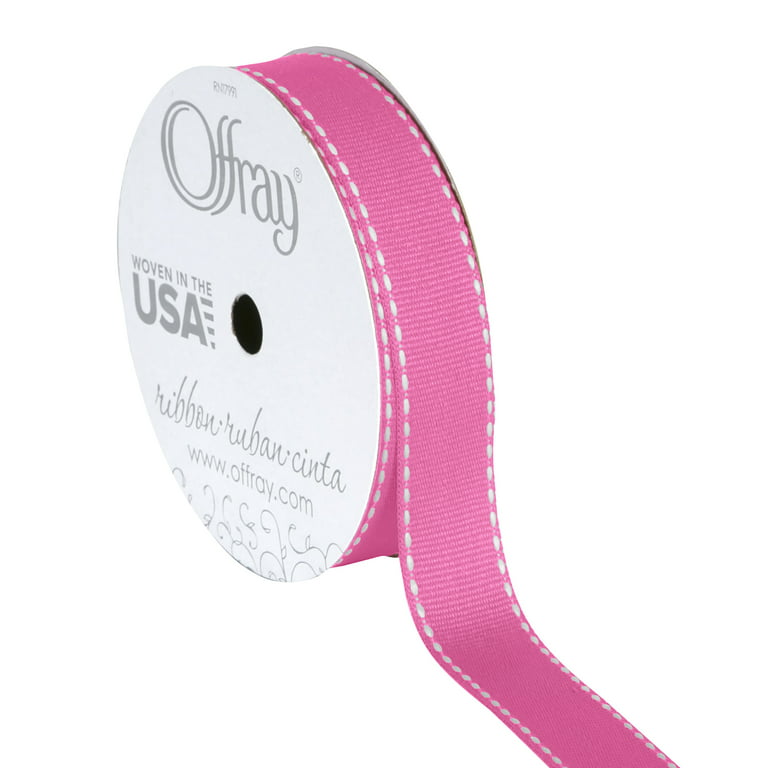 Pink/white Striped Ribbon 1/8 Wide BY THE YARD 