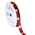 Offray Ribbon, Hot Red and White with Polka Dot 3/8 inch Grosgrain ...