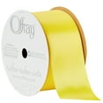 thumbnail image 1 of Offray Ribbon, Lemon Yellow 1 1/2 inch Single Face Satin Polyester Ribbon, 12 feet, 1 of 8