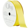 thumbnail image 1 of Offray Ribbon, Lemon Yellow 7/8 inch Single Face Satin Polyester Ribbon for Sewing, Crafts, and Gifting, 18 feet, 1 Each, 1 of 11