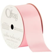 Offray Ribbon, Light Pink 1 1/2 inch Double Face Satin Polyester Ribbon, 12 feet