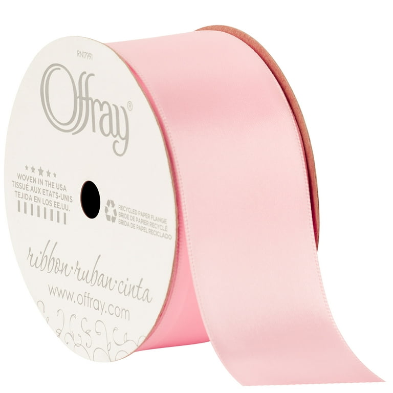 Offray Ribbon, Blush 1 1/2 Inch Double Face Satin Ribbon for Crafting,  Sewing, Gift Wrapping, Decorating, 50yd, 1 Each 