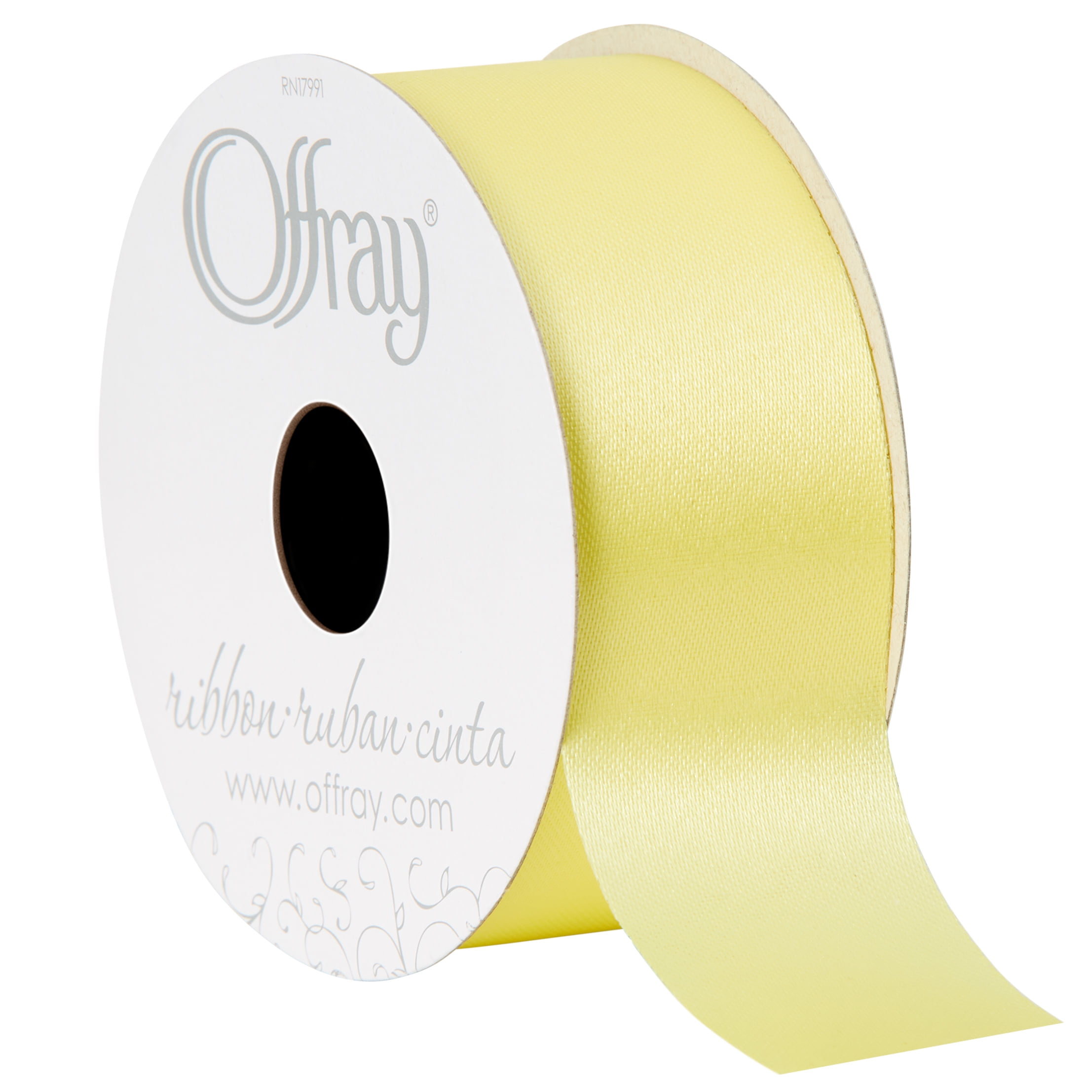 Offray Ribbon, Maize Yellow 1 1/2 inch Acetate Polyester Offray Ribbon, Maize Yellow 1 1/2 inch Acetate Polyester
