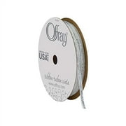 Offray Ribbon, Metallic Silver 1/8 inch Metallic Ribbon for Wedding, Crafts, and Gifting, 15 feet, 1 Each