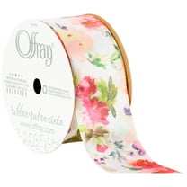 Offray Ribbon, White 5/8 inch Rose Jacquard Ribbon, 9 feet - Walmart.com