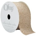 thumbnail image 1 of Offray Ribbon, Natural 1 1/2 inch Linen-Look Ribbon, 9 feet, 1 of 8