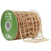Offray Ribbon, Natural 2 1/2 inch Wired Burlap Ribbon for Floral, Crafts, and Decor, 9 feet, 1 Each