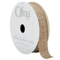 thumbnail image 1 of Offray Ribbon, Natural 5/8 inch Linen-Look Ribbon, 9 feet, 1 of 7