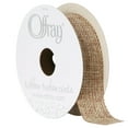 thumbnail image 1 of Offray Ribbon, Natural 7/8 inch Woven Burlap Woven Ribbon for Crafts, Gifting, and Wedding, 9 feet, 1 Each, 1 of 11