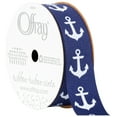 thumbnail image 1 of Offray Ribbon, Navy 7/8 inch Grosgrain Polyester Ribbon, 9 feet, 1 of 9